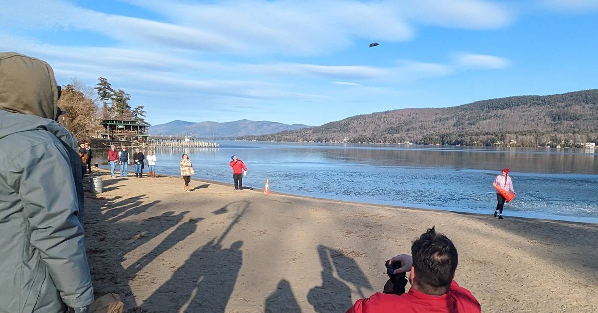 skillet toss at lake george winter carnival