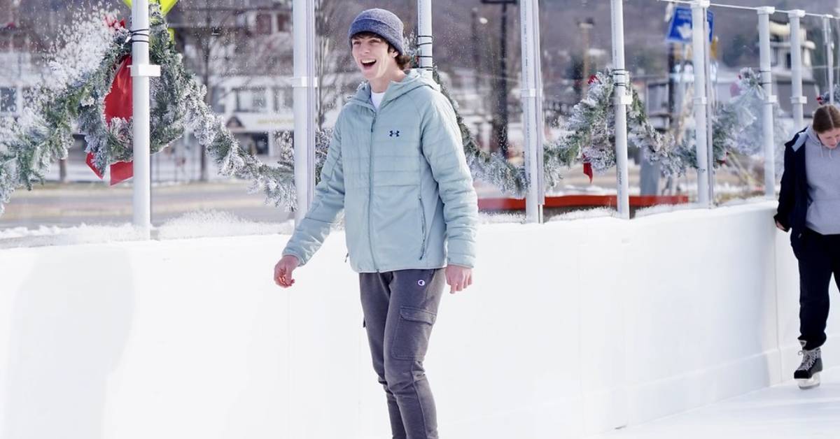 teenager ice skating