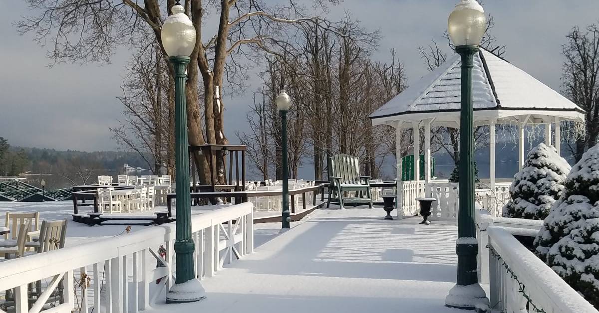 back of fort william henry in winter