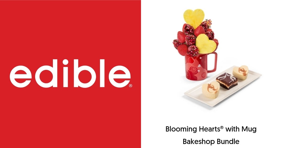 edible logo and a blooming hearts with mug bakeshop bundle image