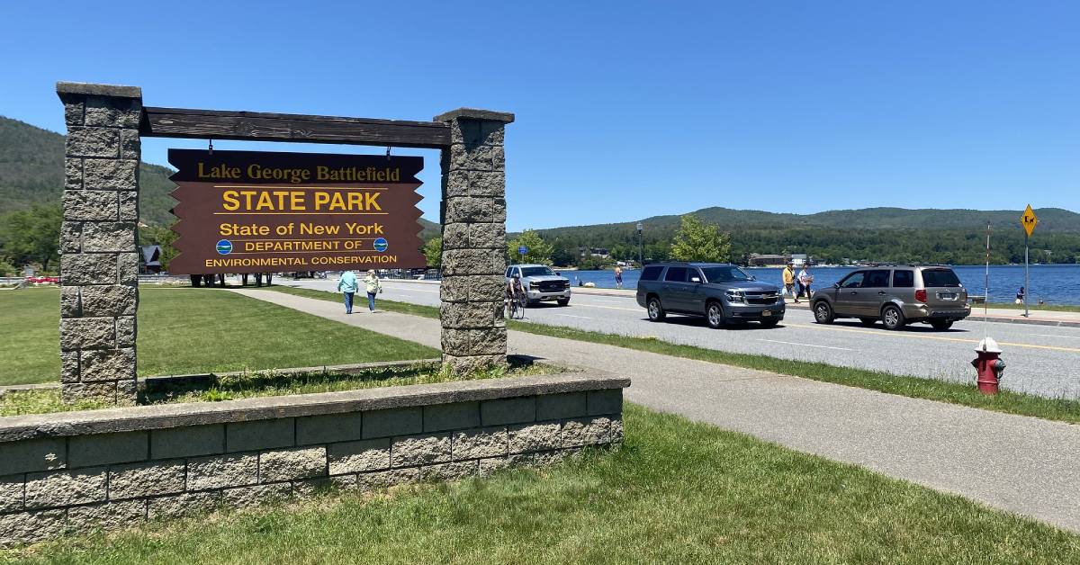 sign for lake george battlefield state park