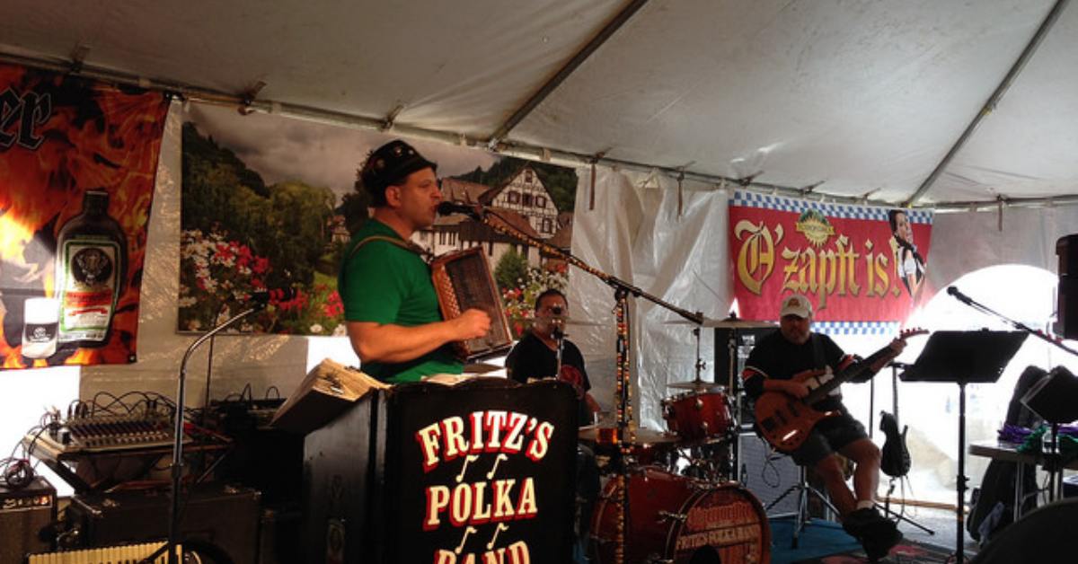 a polka band under a tent