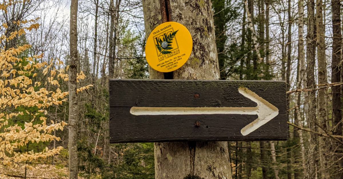 lake george land conservancy trail marker 