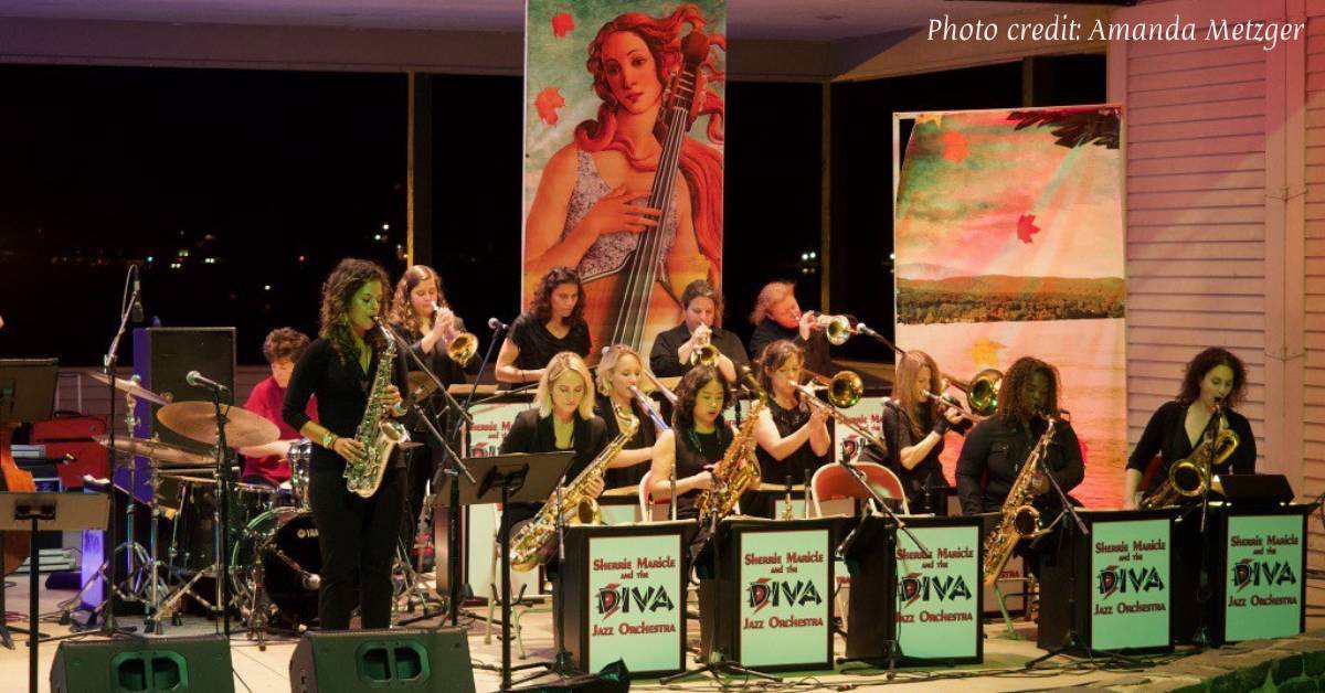 jazz performers on an outdoor stage