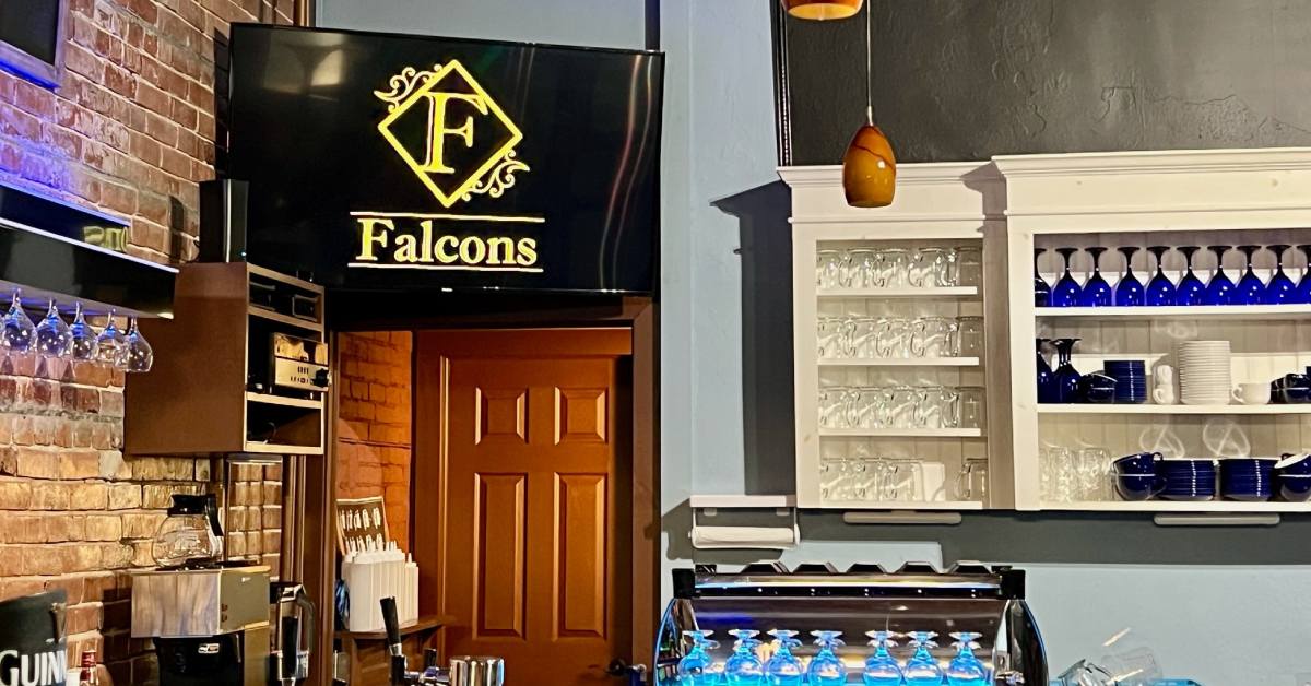 interior of falcons bar in restaurant