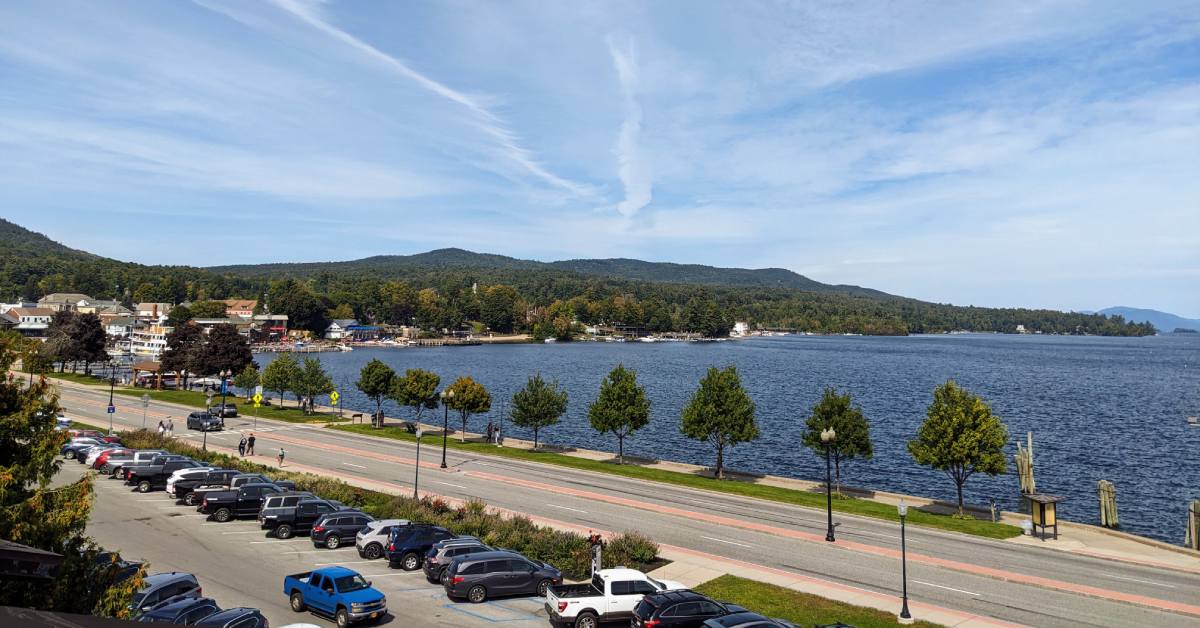 view of lake george from fort william henry museum