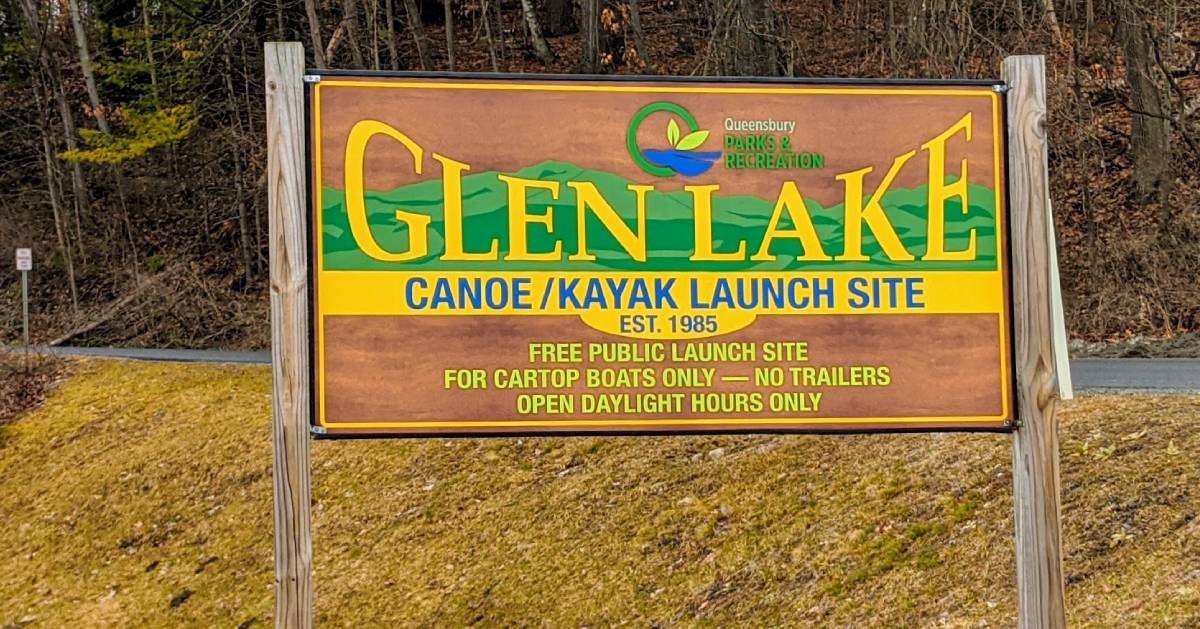 glen lake canoe/kayal launch site sign