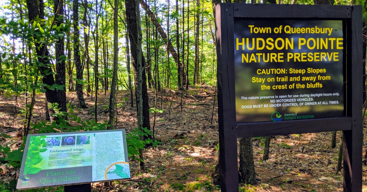 signage at hudson pointe nature preserve