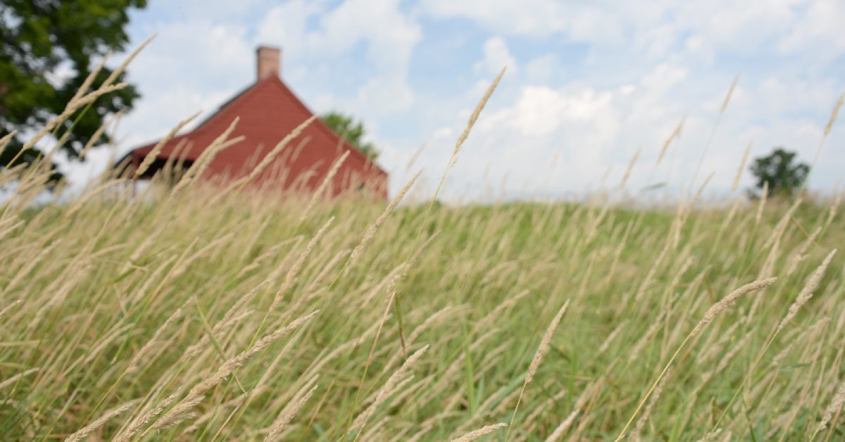 neilson house, a small red house in a field at the saratoga battlefield