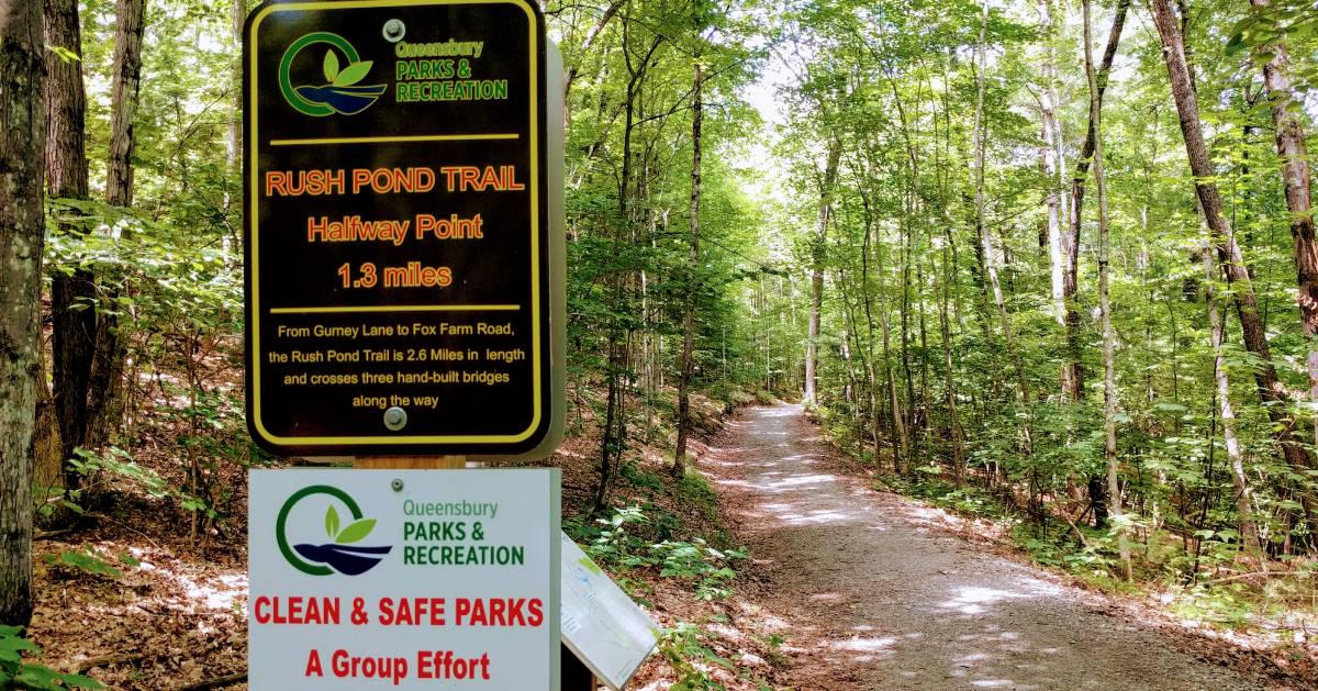 trail signage at rush pond trail