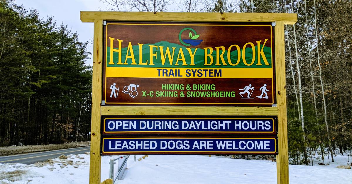 halfway brook trail system sign