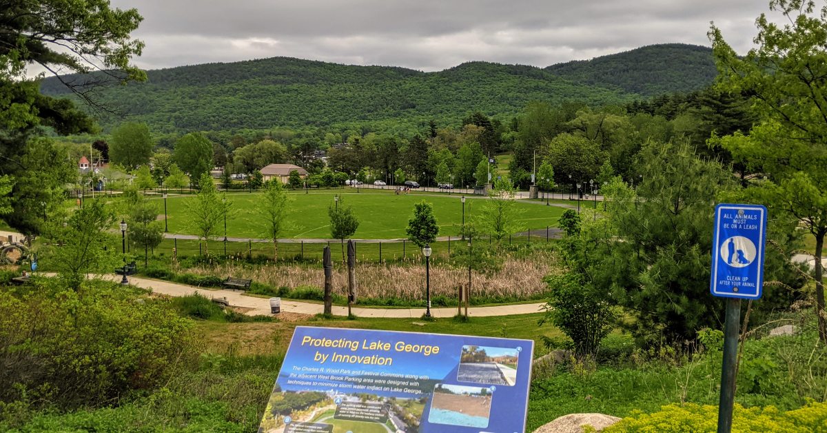 a park info sign near a park