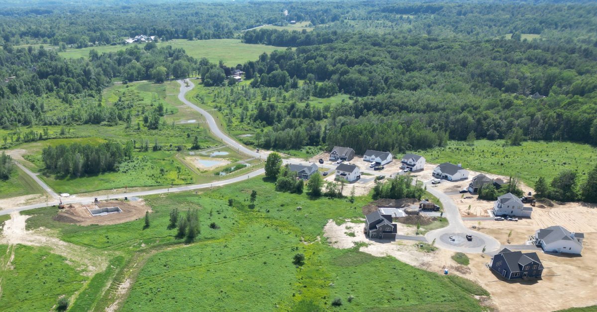 aerial view of waite community neighborhood