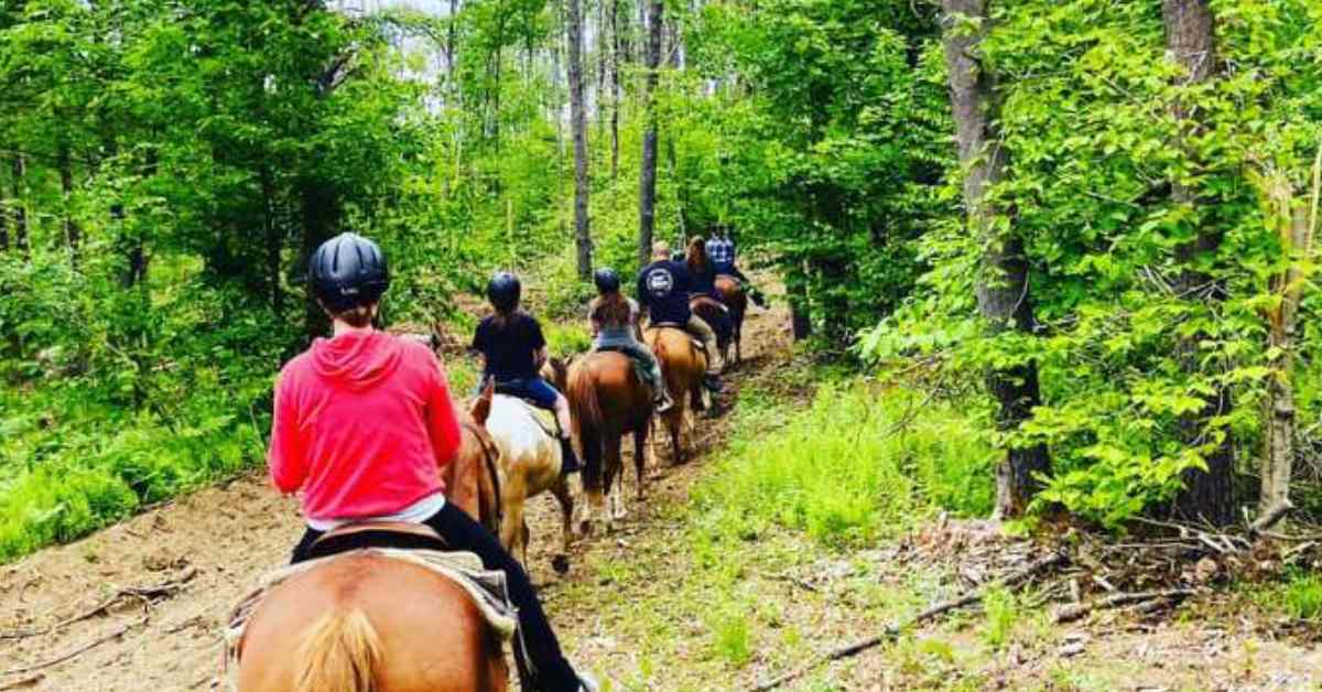 group of rides on horseback