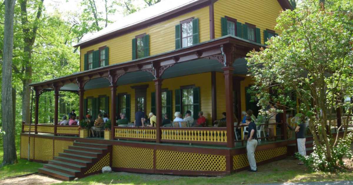 yellow historic cottage