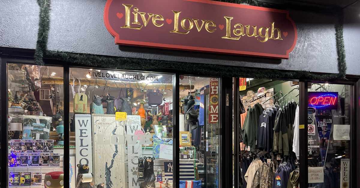 Storefront labeled Live Love Laugh 