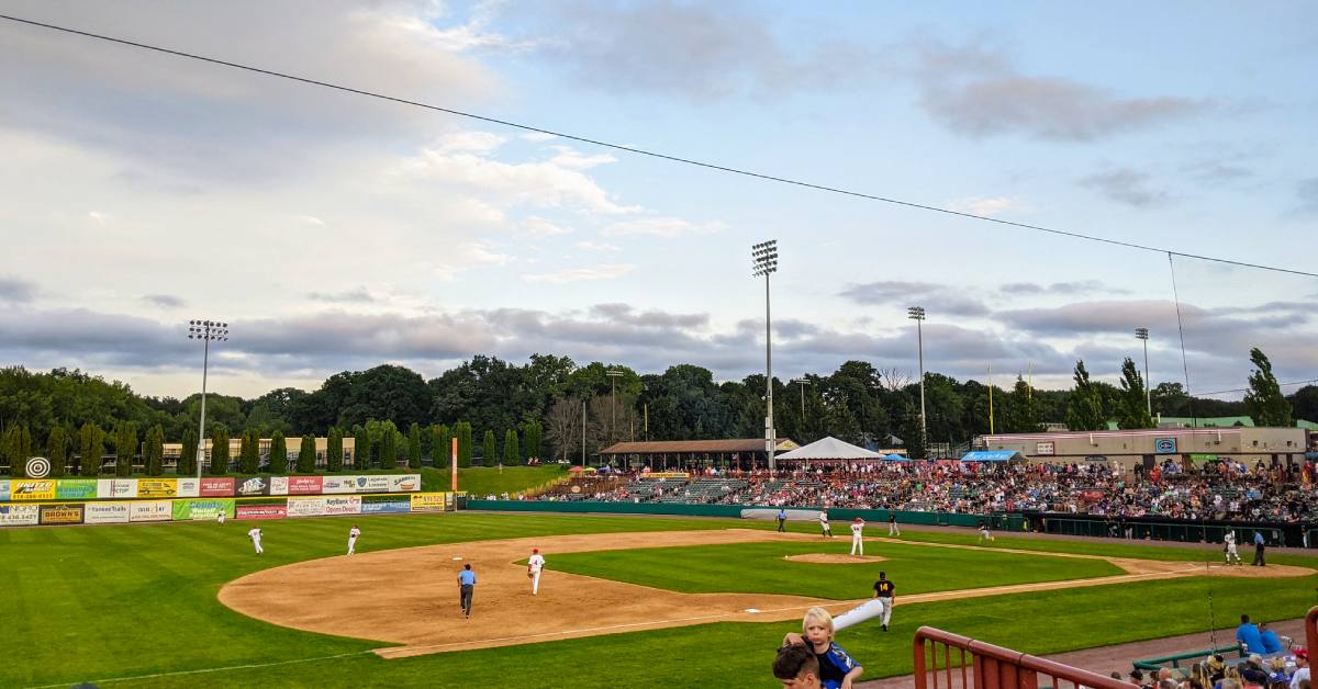 view of baseball field during a game