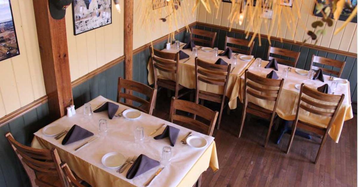 Nicely set tables in a restaurant