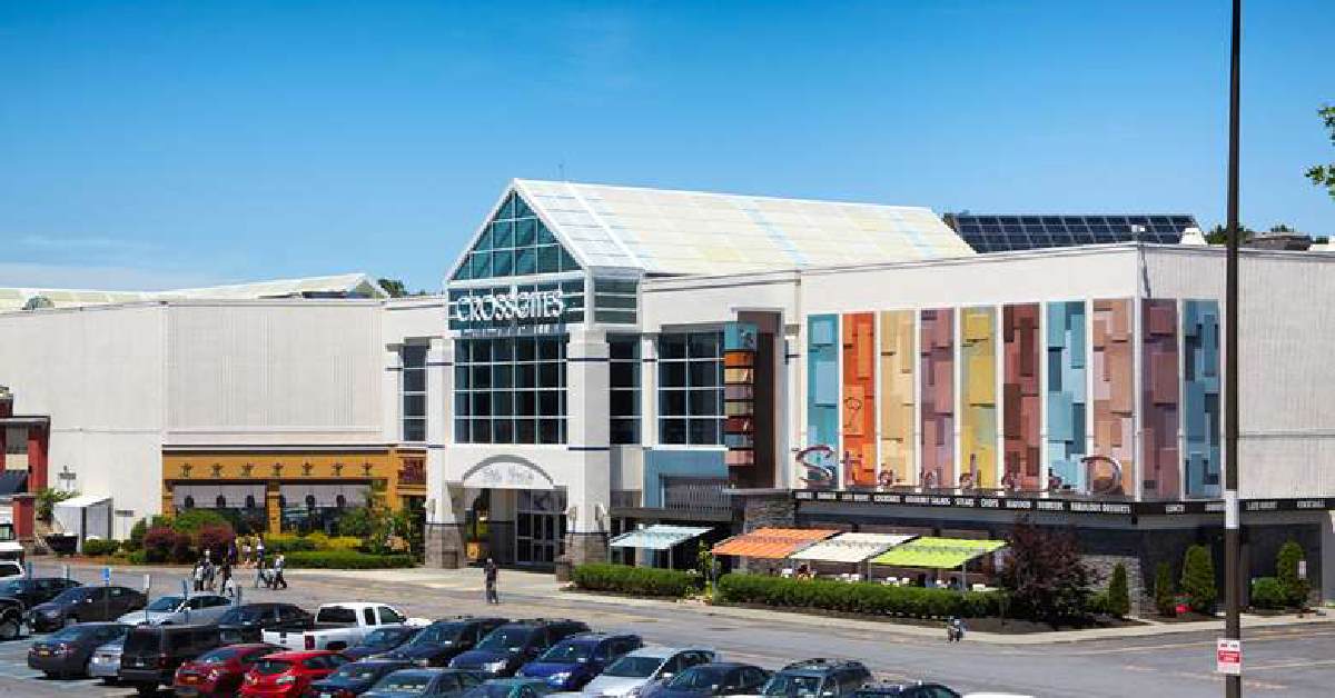 crossgates mall entrance and parking lot