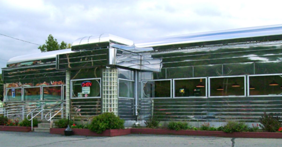 Silver exterior of a diner