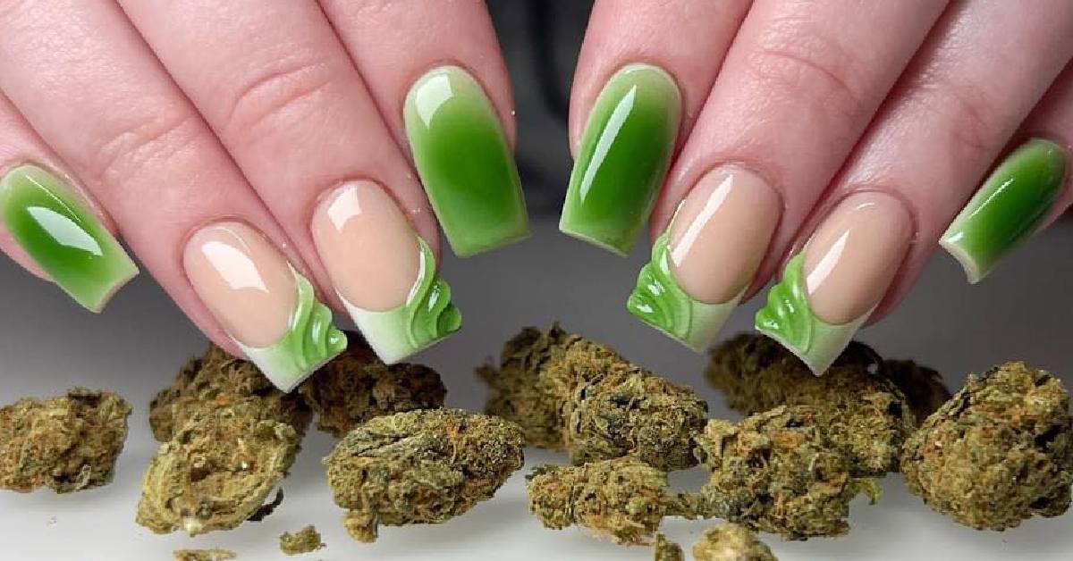 green nails and cannabis 