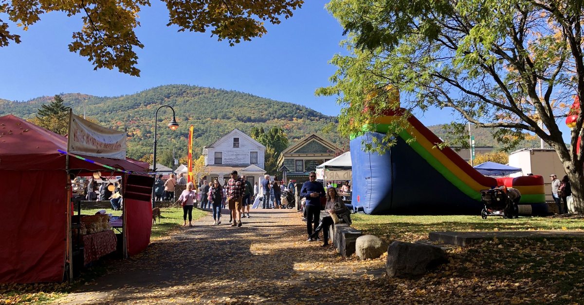 lake george oktoberfest with bouncy house