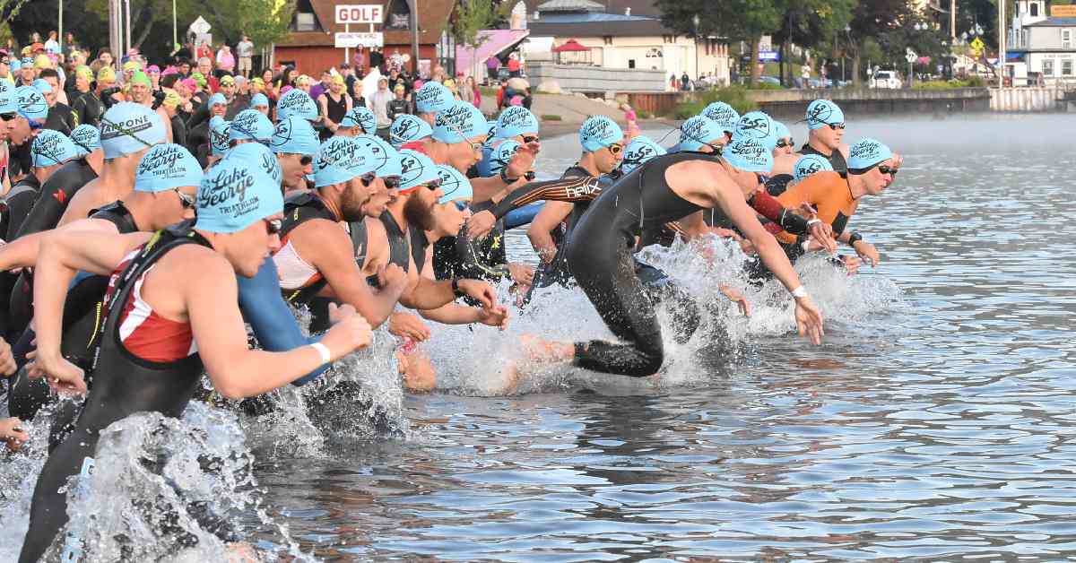 swimmers in a race