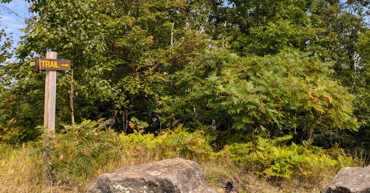 trail sign on prospect mountain