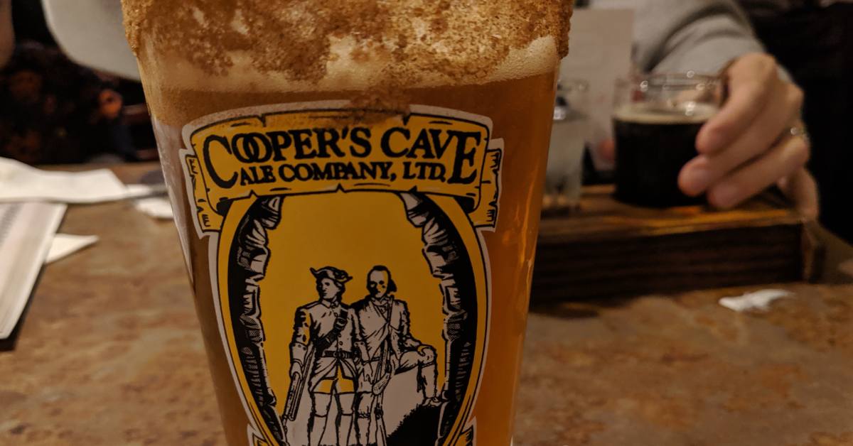 cooper's cave ale company pumpkin beer glass