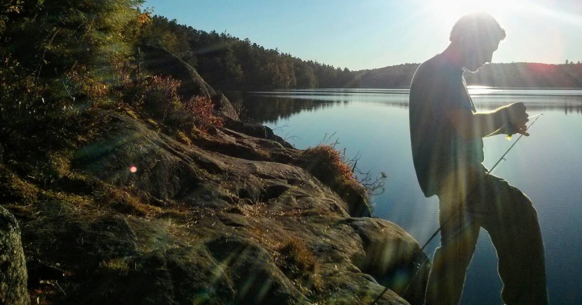 man fishing in september