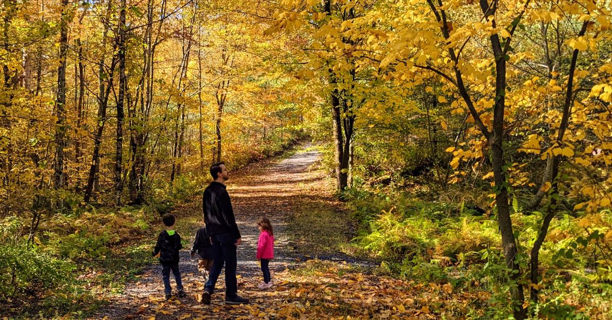 family on rush pond trail