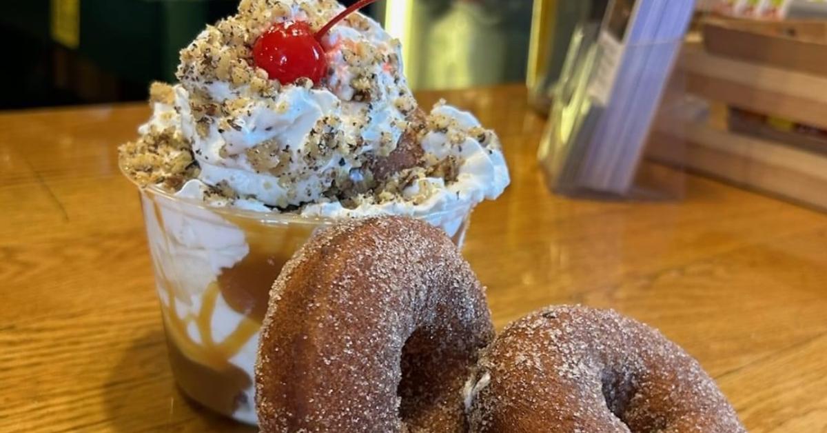 cider donuts and an ice cream sundae