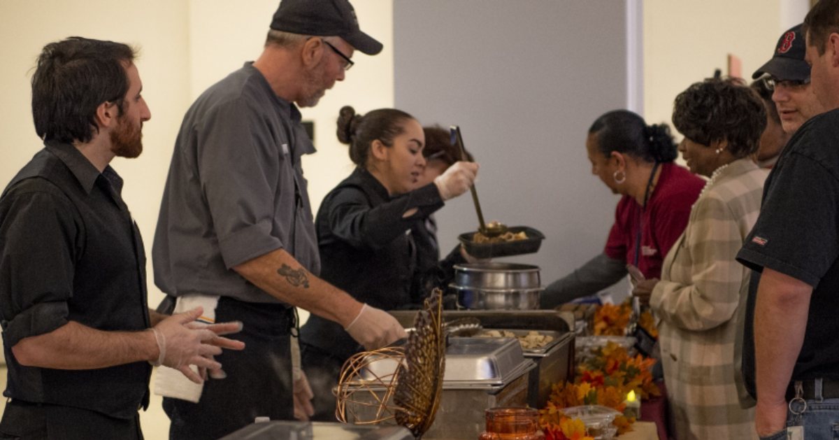 people serving food