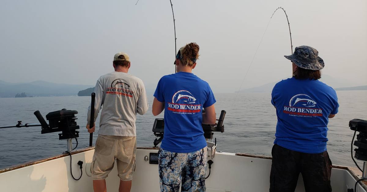 people fishing with rod bender tee shirts