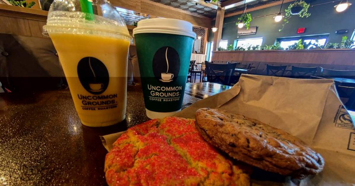 Uncommon Grounds coffee and cookies