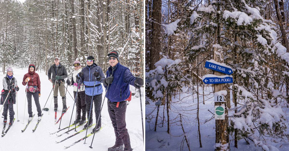 skiers at lapland lake