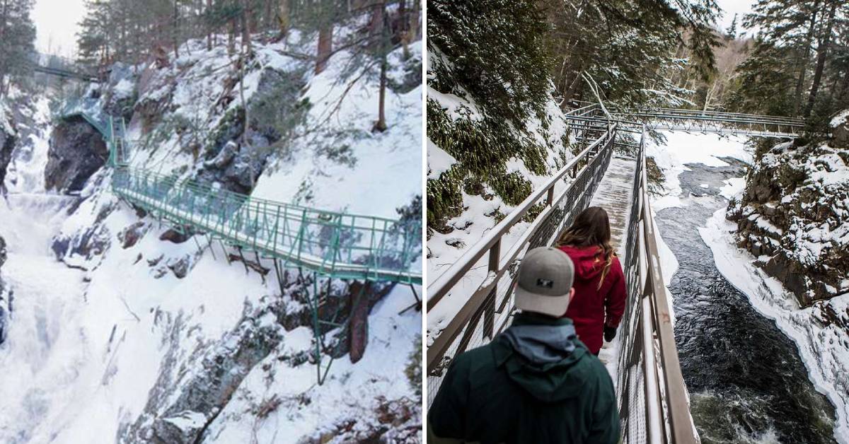 high falls gorge in the winter