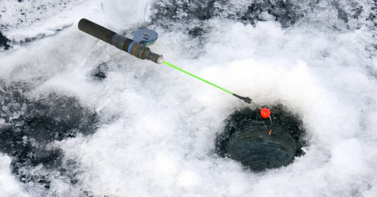 pole in hole for ice fishing