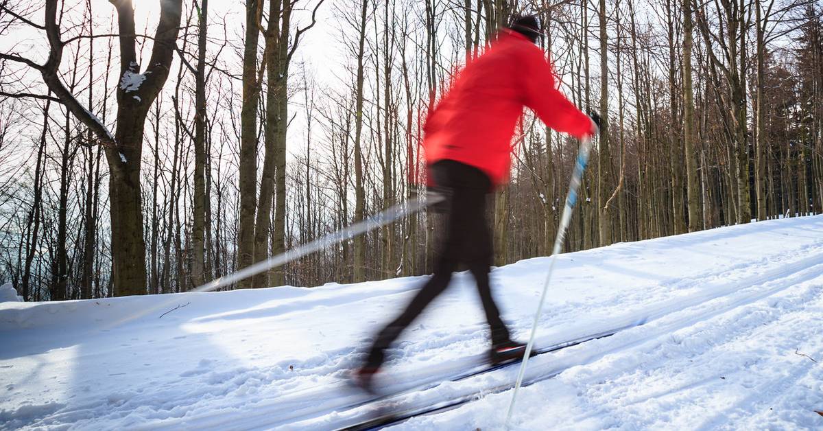 person cross-country skiing