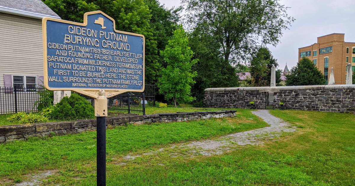 gideon putnam burying ground historic sign