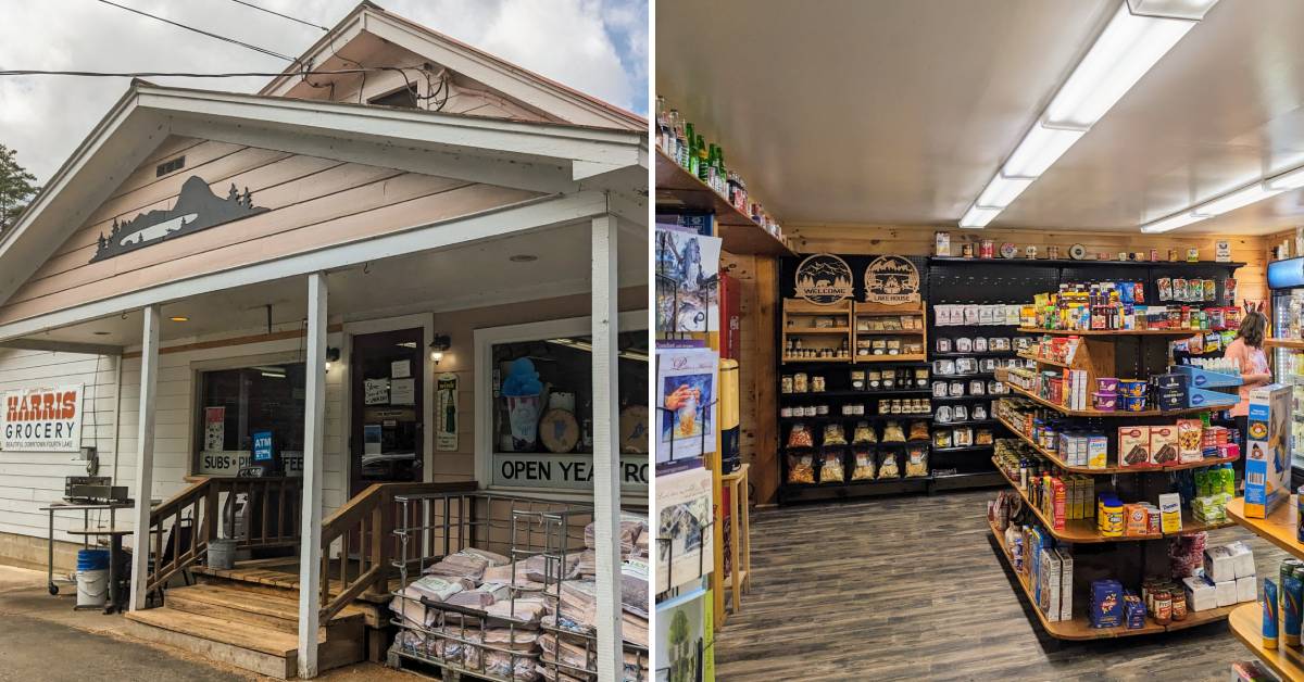 exterior and interior of harris grocery