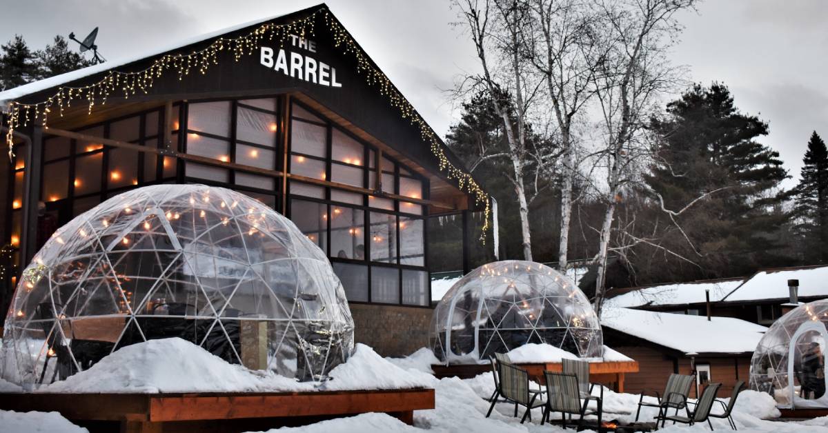 igloo dining outside the barrel