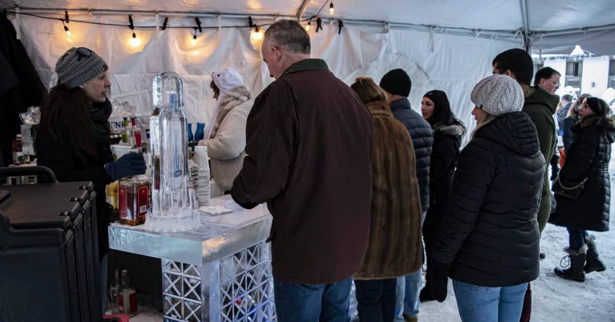 crowd at ice bar