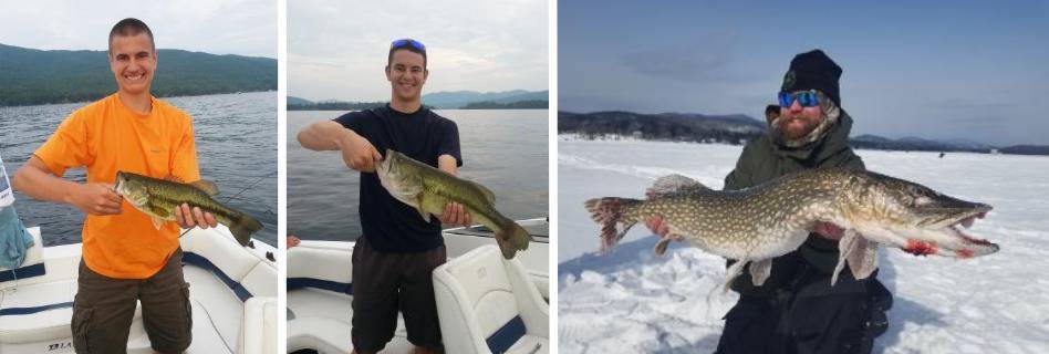 men holding up fish