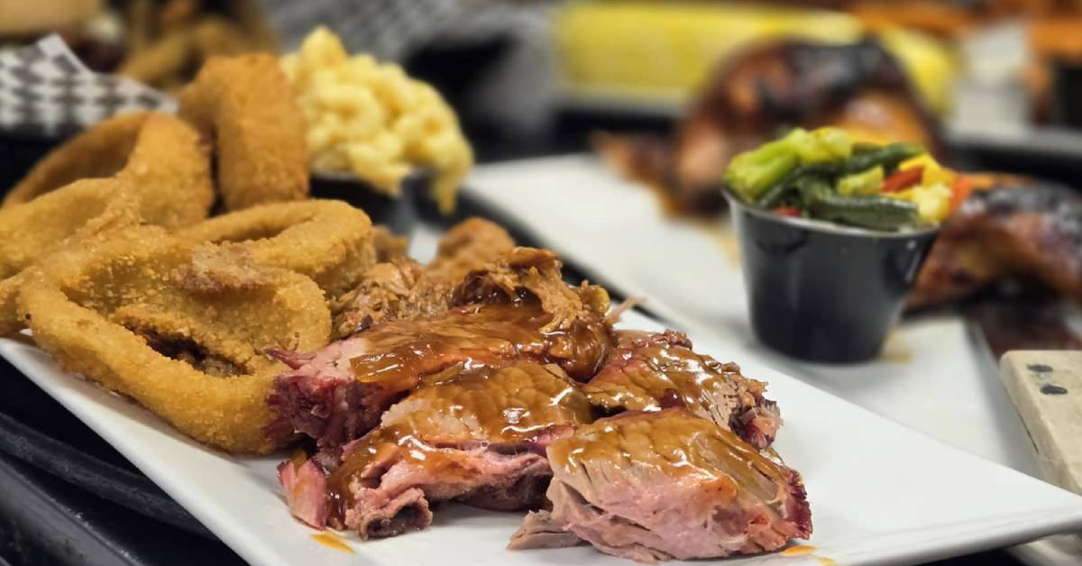 barbecue fare with onion rings