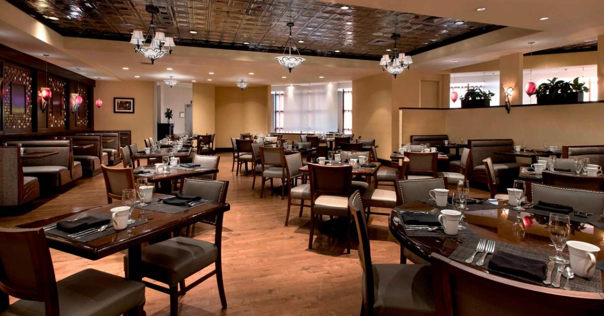 large dining area in a hotel