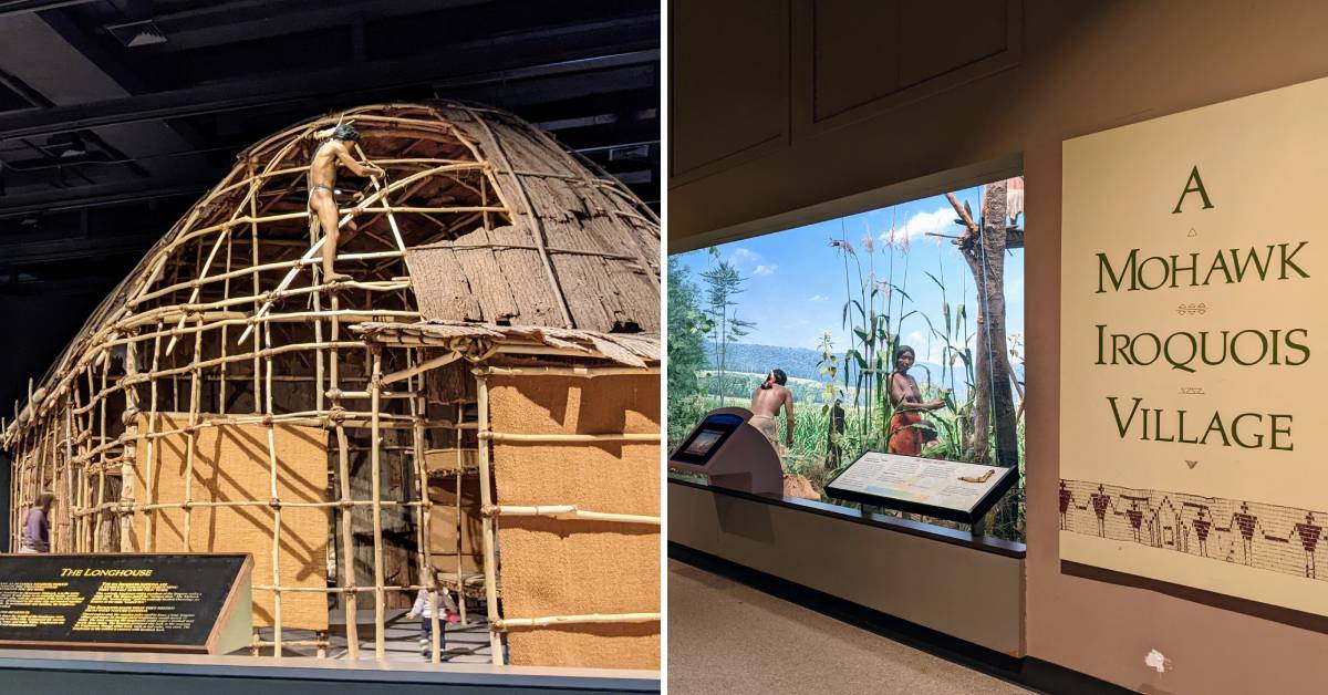 longhouse and mohawk iroquois village exhibits in new york state museum