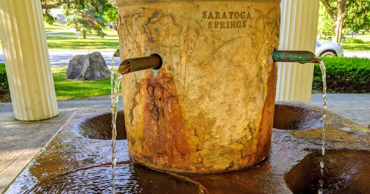 a mineral spring fountain