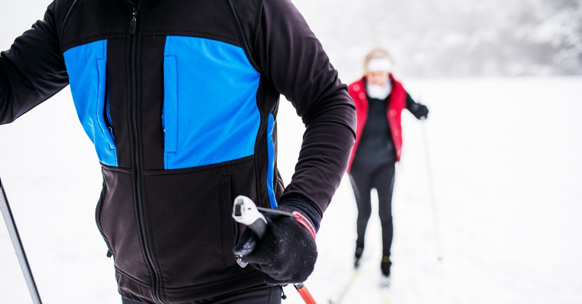 two cross country skiers