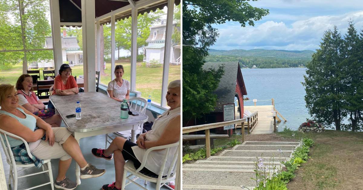 women and dock at wiawaka house